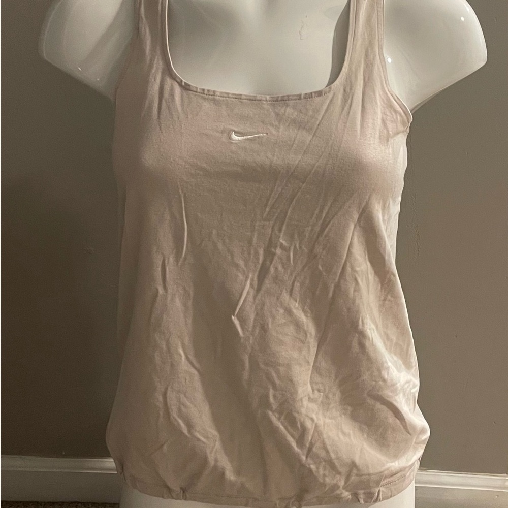 Nike Women's Cream/Blush Tank Top. Size S
